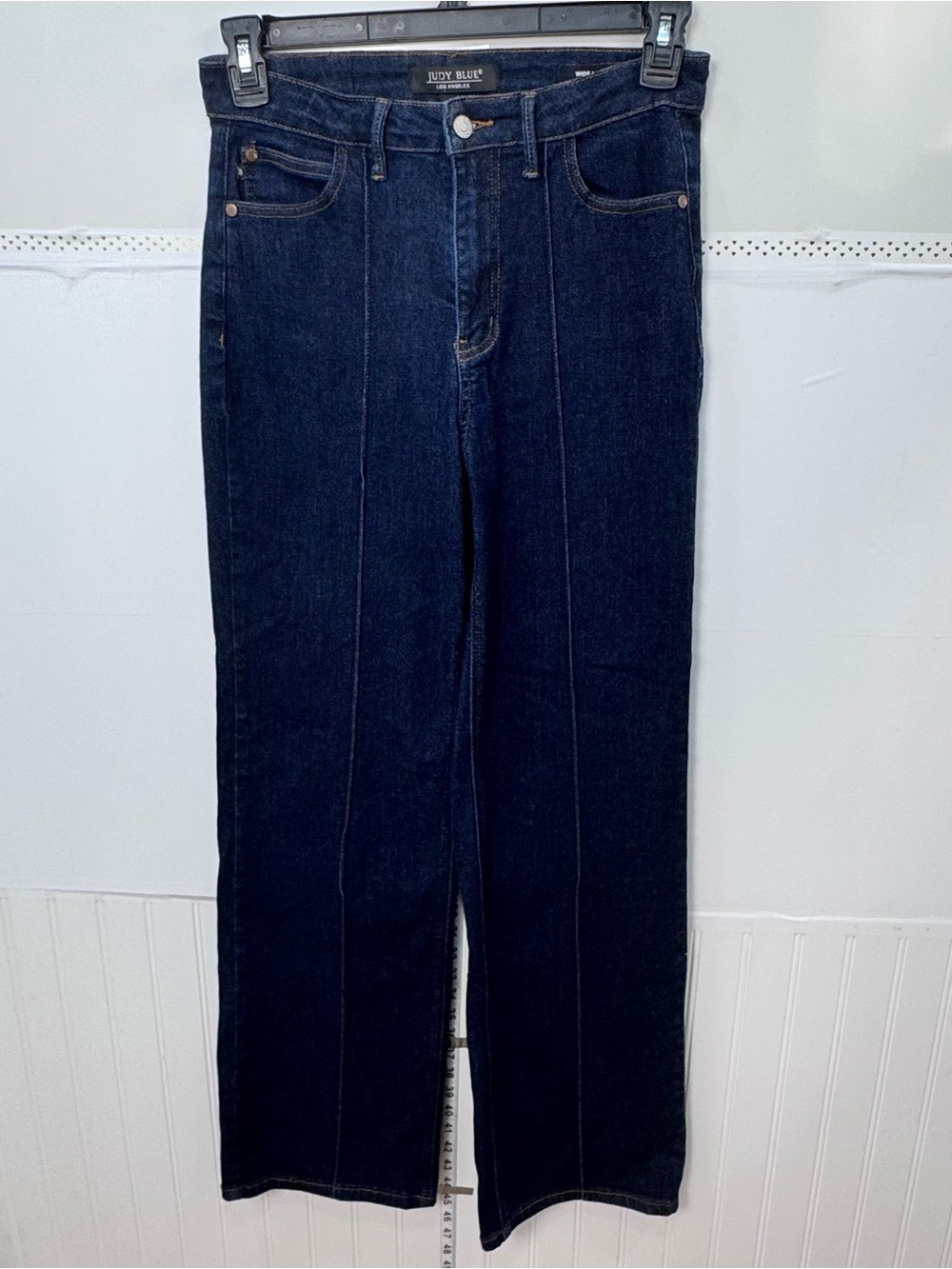 Judy Blue Wide Leg Jeans 5/27 Dark Wash High Rise Stretch Denim